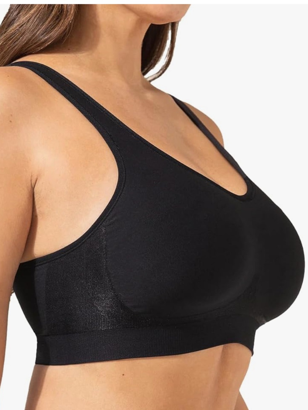 Truekind Daily Comfort Wireless Shaper Bra Medium Black Stretchy No-Wire Casual